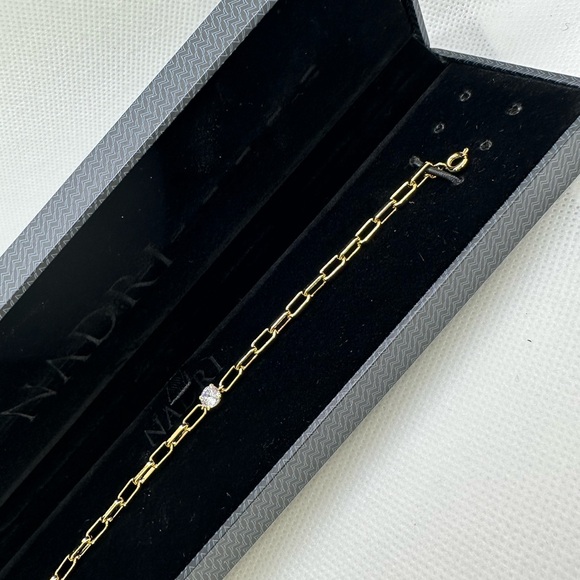 Brand New Gift Bracelet Elegant Nadri Gold Link Bracelet with Crystal Accent - Picture 5 of 8